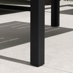 Outsunny Outdoor Side Table Garden Table With Steel Frame And Slat Top Black - thumbnail 9