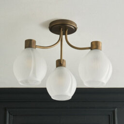 Pagazzi Lighting Pagazzi Hamilton 3 Light Antique Brass Semi Flush Ceiling Light - thumbnail 3