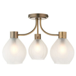 Pagazzi Lighting Pagazzi Hamilton 3 Light Antique Brass Semi Flush Ceiling Light - thumbnail 7