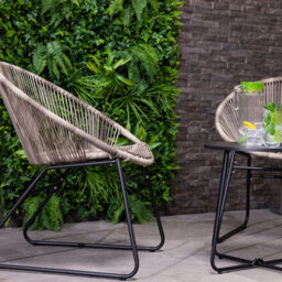 Charles Bentley Zanzibar Tea For Two Bistro Set Grey Cafe 2 Chairs And Table - thumbnail 3