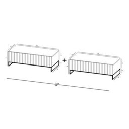 Heze Furniture Elpis Glamour Tv Sideboard 220 Cm Tv Unit Black Matt / Black Frame - thumbnail 5