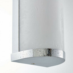 2 Pack Ip44 Bathroom Wall Light Chrome & Frosted Glass Modern Twin Curved Lamp - thumbnail 5