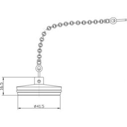 "FNX Bathrooms Chrome Metal Bathroom Bath Plug And Chain Heavy Duty Brass 1 3/4""" - thumbnail 2