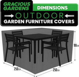 Gracious Gardens Square 250X250X90Cm Outdoor Patio Waterproof Garden Furniture Cover, Weatherproof Rattan Sofa Protector - thumbnail 2