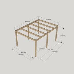 Rutland County Garden Furniture Garden Pergola 6 Posts - Wood - L360 X W420 X H270 Cm - Light Green - thumbnail 6