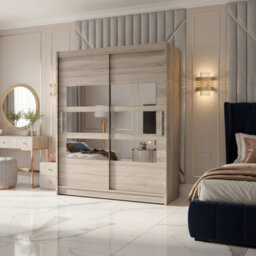 Westa Vii 150 Sliding Door Wardrobe With Mirrors Truffle - thumbnail 2