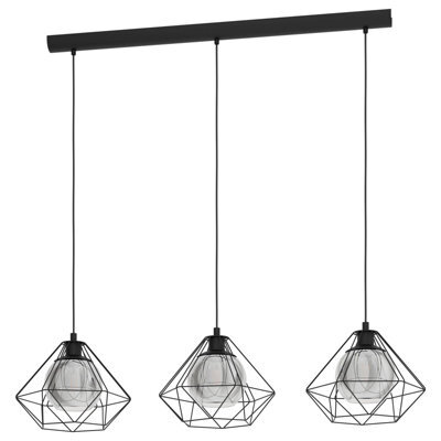 Stylish Geometric Black & Glass Pendant Light For Kitchen Islands - image 1