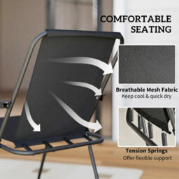 Outsunny 6 Pieces Garden Furniture Set With Parasol, Folding Chairs, Black - thumbnail 6