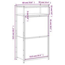 Berkfield Shoe Cabinet Smoked Oak 60X34X112 Engineered Wood - thumbnail 9