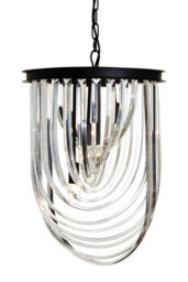 Orsina Large Black Pendant Light, Boutique Ceiling Light With Crystal Drops, Strong Iron Chain Hanging Fixture - thumbnail 1