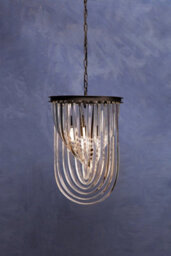 Orsina Large Black Pendant Light, Boutique Ceiling Light With Crystal Drops, Strong Iron Chain Hanging Fixture - thumbnail 2
