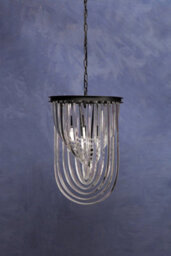 Orsina Large Black Pendant Light, Boutique Ceiling Light With Crystal Drops, Strong Iron Chain Hanging Fixture - thumbnail 3