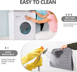 Slips Away Bath Mat Non Slip Anti Mould With Foot Scrubber 70 X 40Cm Tpe Material Shower Mat - thumbnail 8