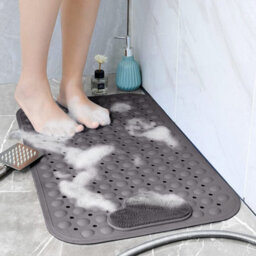 Slips Away Bath Mat Non Slip Anti Mould With Foot Scrubber 70 X 40Cm Tpe Material Shower Mat - thumbnail 3