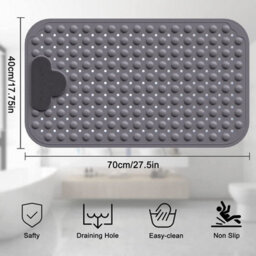 Slips Away Bath Mat Non Slip Anti Mould With Foot Scrubber 70 X 40Cm Tpe Material Shower Mat - thumbnail 4