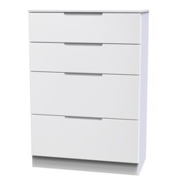 Messina Ready Assembled Matt White No Effect 4 Drawer Deep Chest (H)1067mm (W)740mm (D)390mm - thumbnail 2