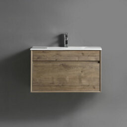 Homestylestore 810mm Chestnut Wall Hung Waterproof Bathroom Vanity Unit - thumbnail 1