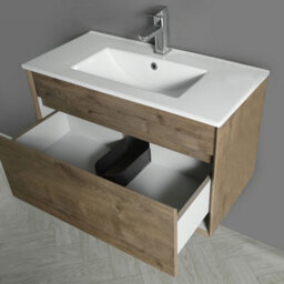 Homestylestore 810mm Chestnut Wall Hung Waterproof Bathroom Vanity Unit - thumbnail 3