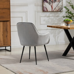 Carrara Velvet Dining Chairs - Set Of 2 - Silver - thumbnail 5