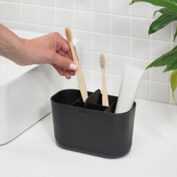 ReBorn® Reborn Recycled Large Bathroom Caddy- Graphite Bathroom Organizer - With Six Compartments - Made In The Uk - thumbnail 2