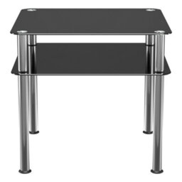 Avf Classic 60 X 60Cm Glass Side Table - Black & Chrome - thumbnail 3