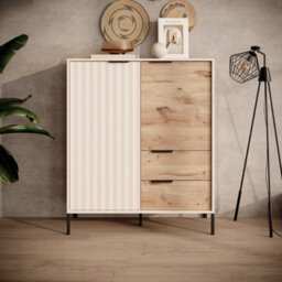 Arte Chic Rave Highboard Cabinet - Spacious & Stylish Storage (H)1240mm (W)1030mm (D)400mm - thumbnail 5