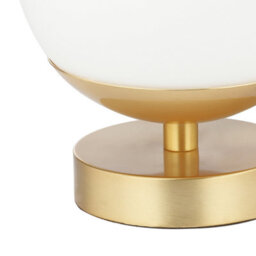 Happy Homewares Modern Touch Dimmable Led White Globe Glass Table Lamp With Brushed Gold Base - thumbnail 3