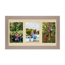 AK Frames 40X20Cm Rose Gold Modern Multi Photo Frame With Ivory Mount - Holds 3 Apertures (3X) 6X4 Photos - thumbnail 1