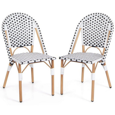 Bistro Accent Chair Set Of 2 Outdoor Armless Dining Chairs - image 1