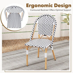 Bistro Accent Chair Set Of 2 Outdoor Armless Dining Chairs - thumbnail 5