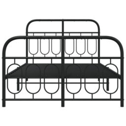 Berkfield Metal Bed Frame Without Mattress With Footboard Black 120X190Cm - thumbnail 4