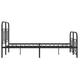 Berkfield Metal Bed Frame Without Mattress With Footboard Black 120X190Cm - thumbnail 5