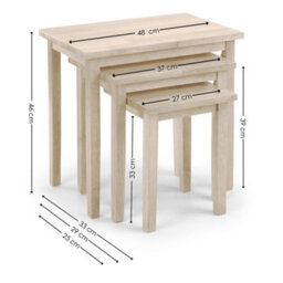 Oakham Invermere White Wash Nest Of Tables - thumbnail 6
