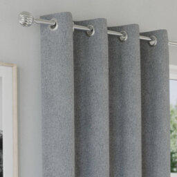 Enhanced Living Austin 100% Blackout, Thermal Grey Curtains With Eyelet Header (Pair) - 90X90 Inch (229X229Cm) - thumbnail 2