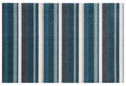 Recylon Teal Striped Heavy Duty Mat, 75Cm X 50Cm