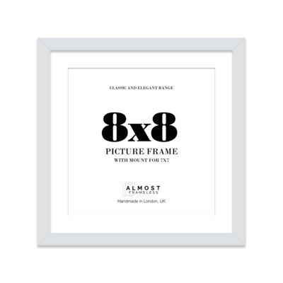 "8X8"" Light Grey Picture Frame - 8X8"" Square Frame With 7X7"" Mount For 8X8""/7X7"" Pictures Vintage Style Gallery Wall, 1 Pack" - image 1