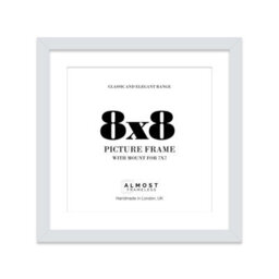 "8X8"" Light Grey Picture Frame - 8X8"" Square Frame With 7X7"" Mount For 8X8""/7X7"" Pictures Vintage Style Gallery Wall, 1 Pack" - thumbnail 1