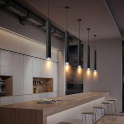 Single Head Chandelier Aluminium Long Tube Pendant Light, Suspension Cylinder Hanging Lamp For Modern Kitchen - thumbnail 4
