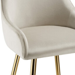 Tectake Bar Stool Avane - With Backrest, Upholstered, Velvet Look - Cream/gold, Set Of 6 - thumbnail 8