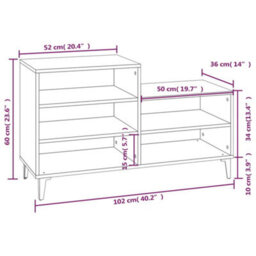Walplus Shoe Cabinet Brown Oak 102X36X60 Cm Engineered Wood - thumbnail 9