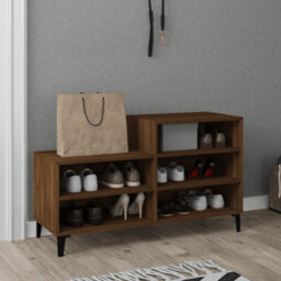Walplus Shoe Cabinet Brown Oak 102X36X60 Cm Engineered Wood - thumbnail 6