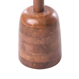 Wyld And Coco Round Side Table Brown Mango Wood Base With Marble Top, 36Cm Diameter, Modern Living Room - thumbnail 4