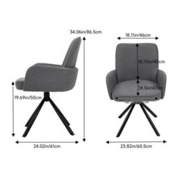 Darphe Modern Upholstered Leisure Chair Swivel Chair With Metal Legs - thumbnail 5