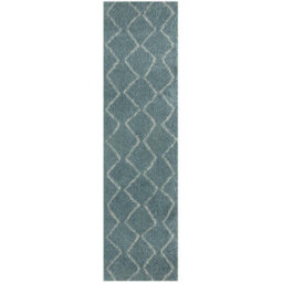 The Rugs Moroccan Shaggy Rugs And Runners Soft Fluffy Wavy Trellis Design High Pile Duck Egg Blue And Ivory Living Room Kitchen Hallway 850