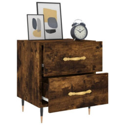 Berkfield Bedside Cabinets 2 Pcs Smoked Oak 40X35X47.5 Cm Engineered Wood - thumbnail 4