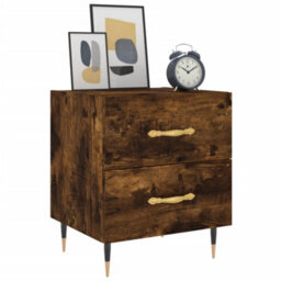 Berkfield Bedside Cabinets 2 Pcs Smoked Oak 40X35X47.5 Cm Engineered Wood - thumbnail 3