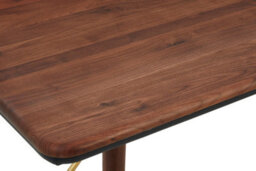 Orsina Stunning Design Walnut Wood And Brass Finish Dining Table, Durable Small Dining Table, Sleek Modern Table - thumbnail 4