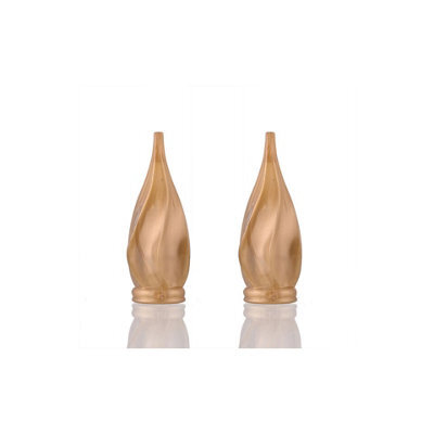 Lister Cartwright 19mm Curtain Pole Ends Finials Pack Of 2 Adjustable Screws Available In Colours Light Bronze (Plastic Spiral Finials)