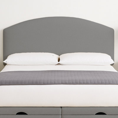 "Urban Textures - Orla Luxury 51"" High Boucle Fabric Upholstered Curved Headboard - Grey" - image 1
