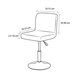 Stretchable Bar Stool Covers, Universal Dining Room Cover With Backrest (Cream, Set Of 2) - thumbnail 3